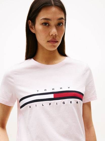 Tommy Hilfiger Embroidered Flag Stripe Logo T-Shirt