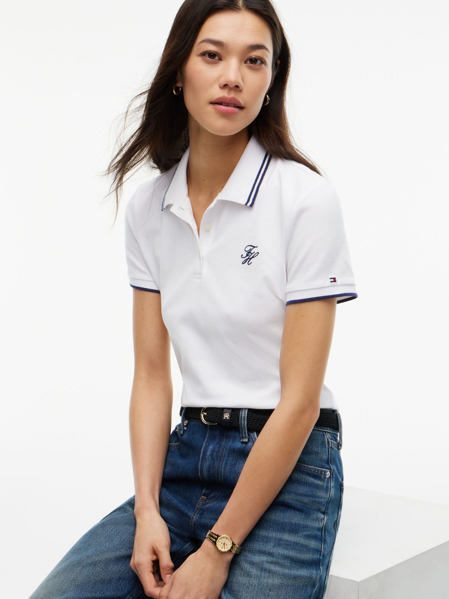 Tommy Hilfiger Script Monogram Tipped Polo