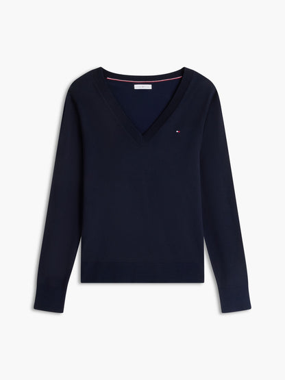 Tommy Hilfiger Viscose-Blend V-Neck Sweater