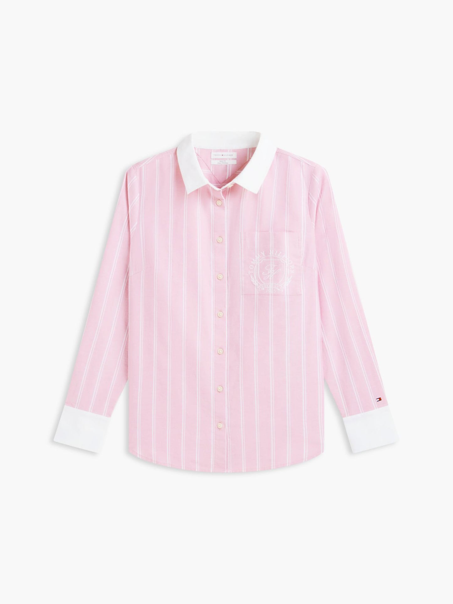 Tommy Hilfiger Embroidered Crest Striped Oxford Shirt