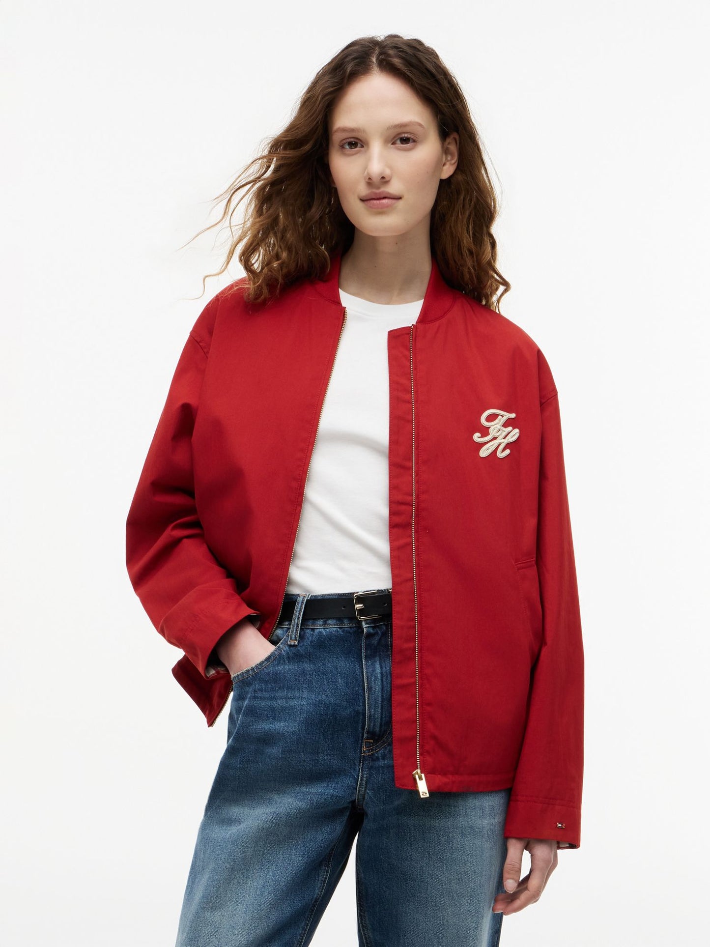 Tommy Hilfiger Script Monogram Twill Bomber Jacket