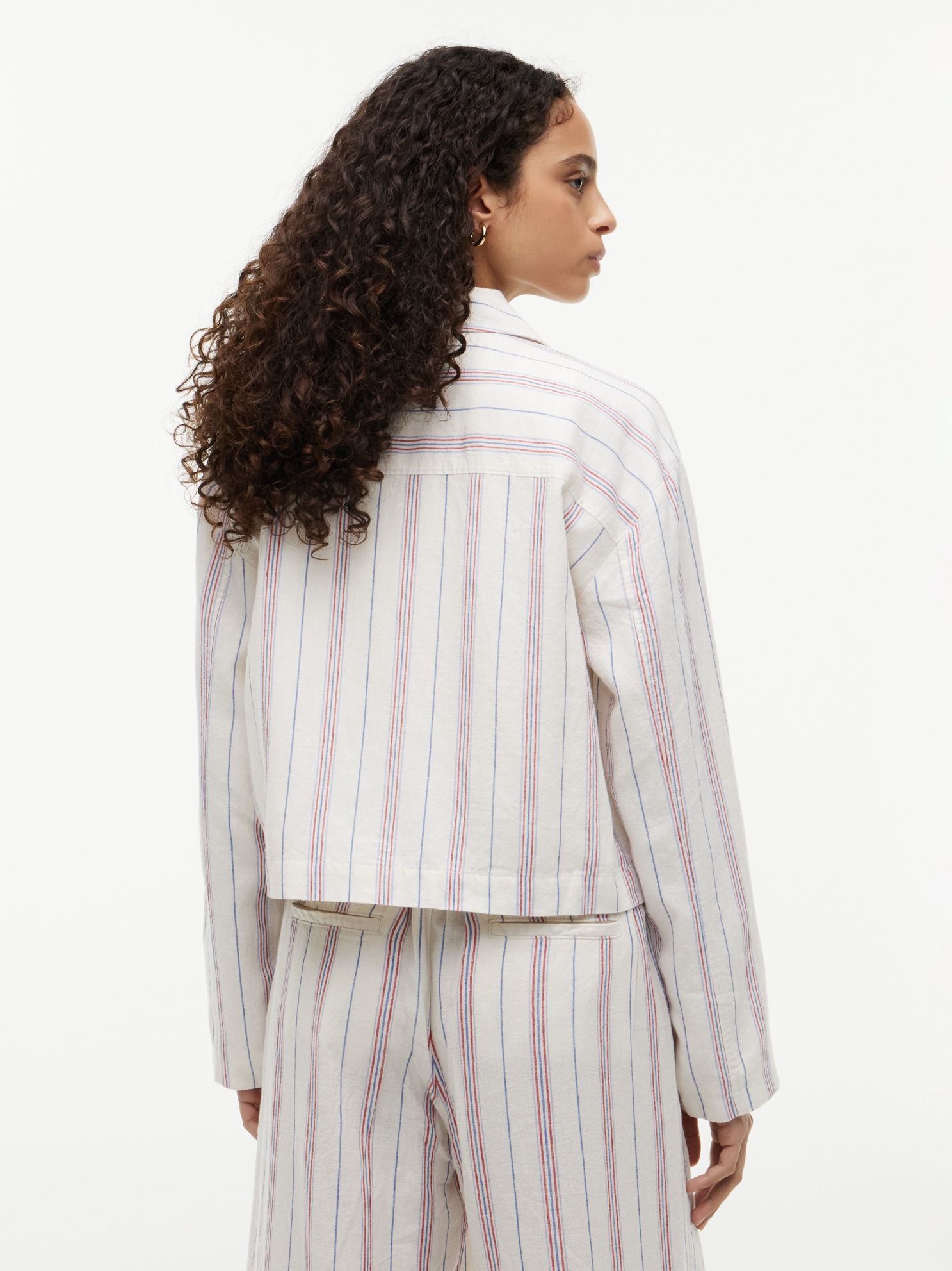 Tommy Hilfiger Linen-Blend Cropped Shirt Jacket