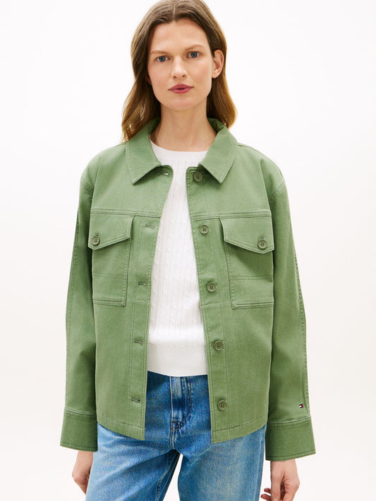 Tommy Hilfiger Oversized Twill Utility Shirt Jacket
