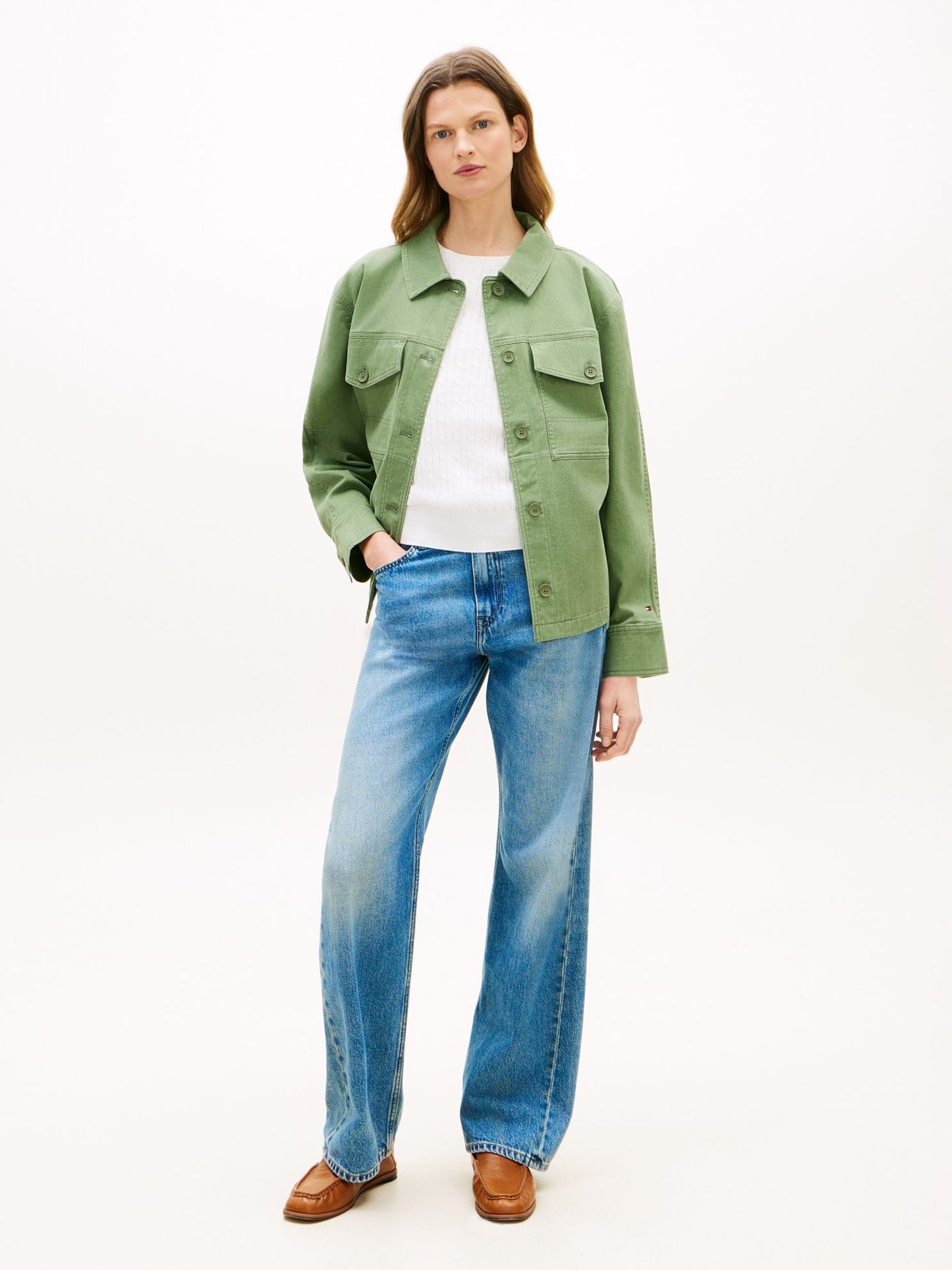Tommy Hilfiger Oversized Twill Utility Shirt Jacket