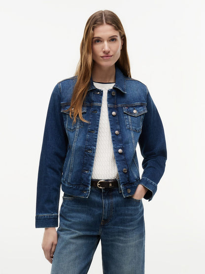 Tommy Hilfiger Slim Fit Dark Wash Stretch-Denim Jacket