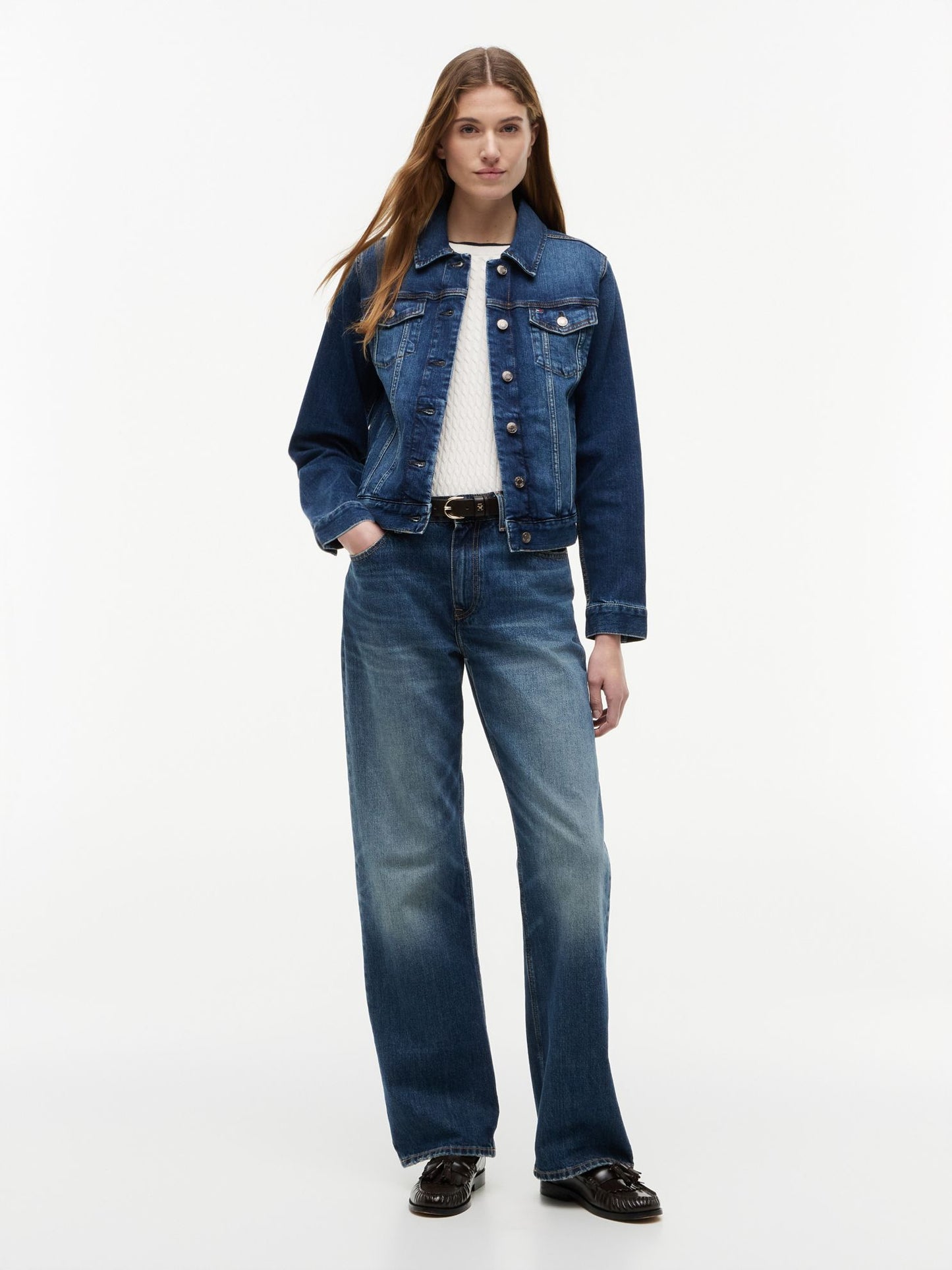 Tommy Hilfiger Slim Fit Dark Wash Stretch-Denim Jacket