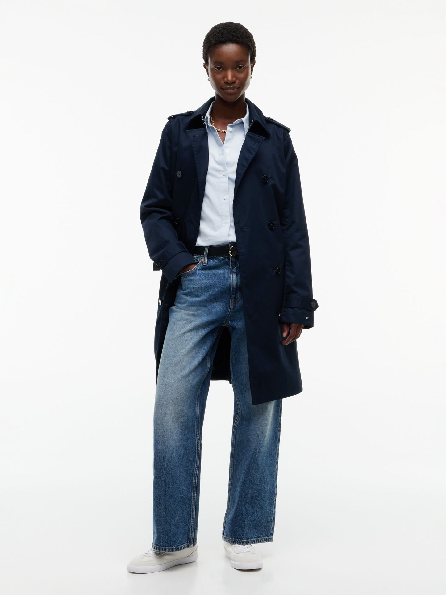 Tommy Hilfiger Double-Breasted Belted Trench Coat