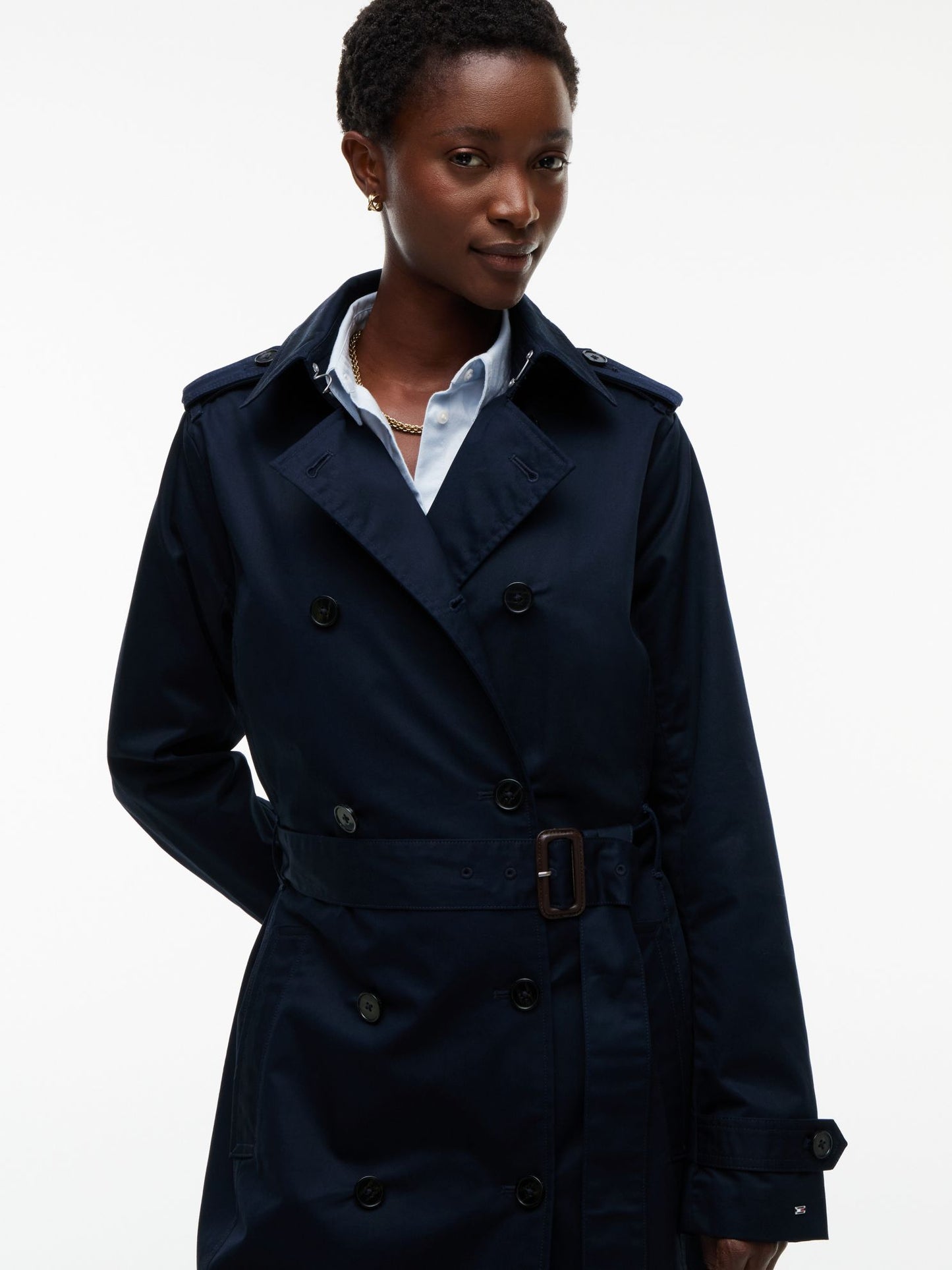 Tommy Hilfiger Double-Breasted Belted Trench Coat