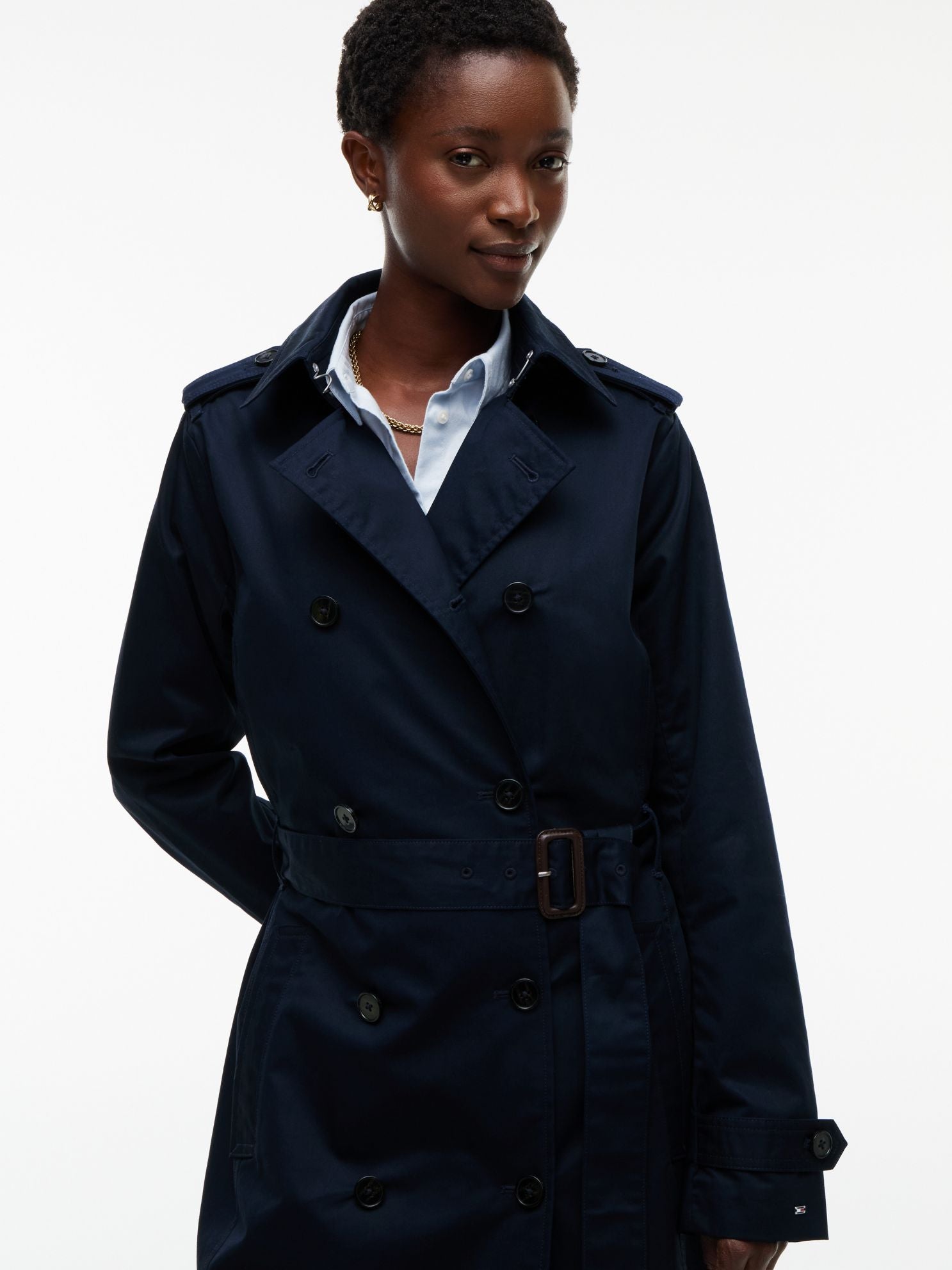 Tommy Hilfiger Double-Breasted Belted Trench Coat