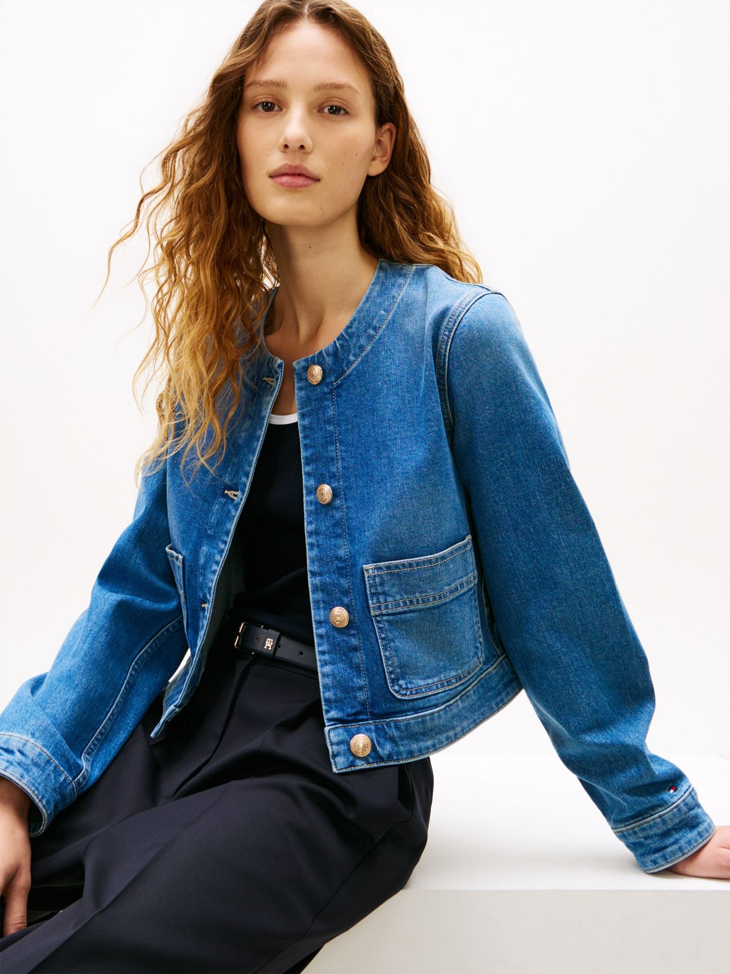 Tommy Hilfiger Medium Wash Denim Lady Jacket