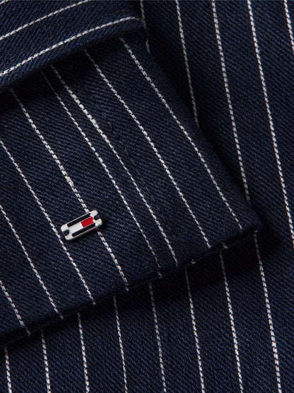 Tommy Hilfiger Striped Double-Breasted Trench Coat