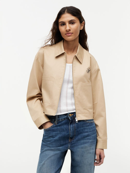Tommy Hilfiger Script Monogram Twill Cropped Jacket