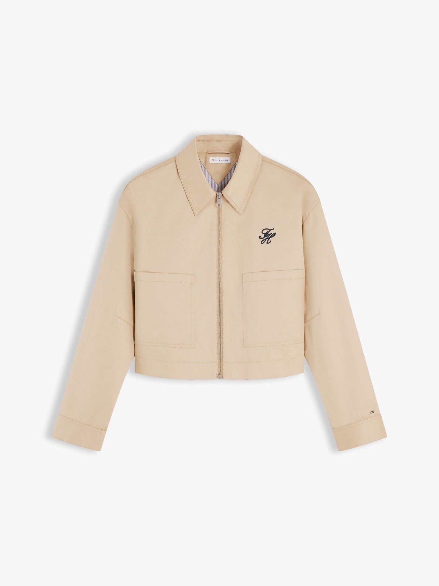 Tommy Hilfiger Script Monogram Twill Cropped Jacket