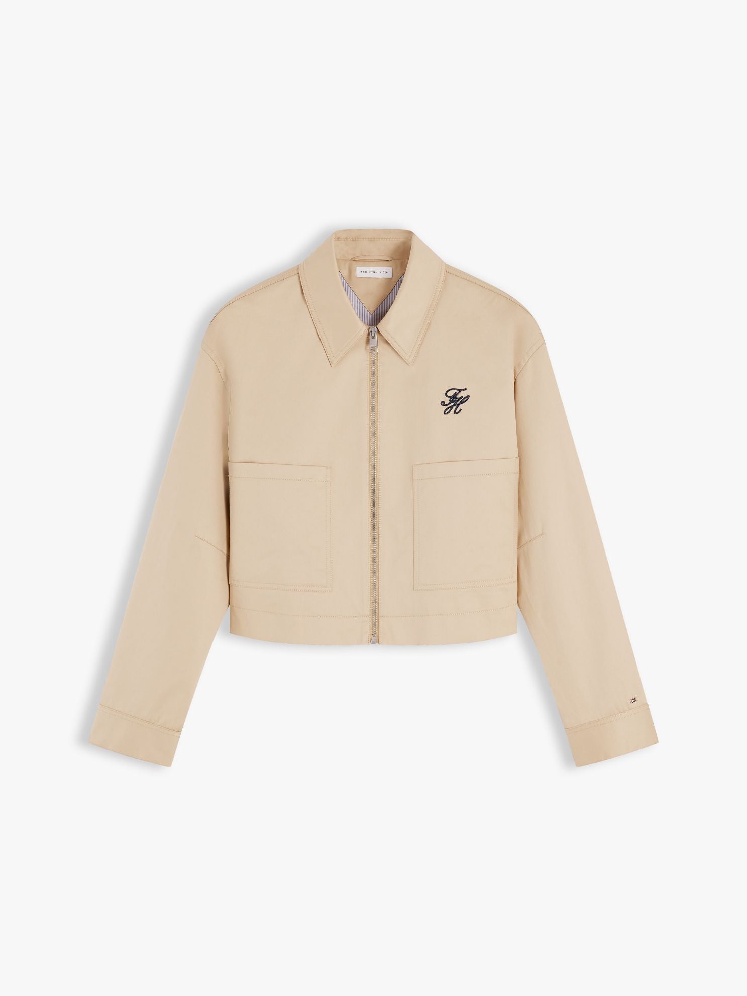 Tommy Hilfiger Script Monogram Twill Cropped Jacket