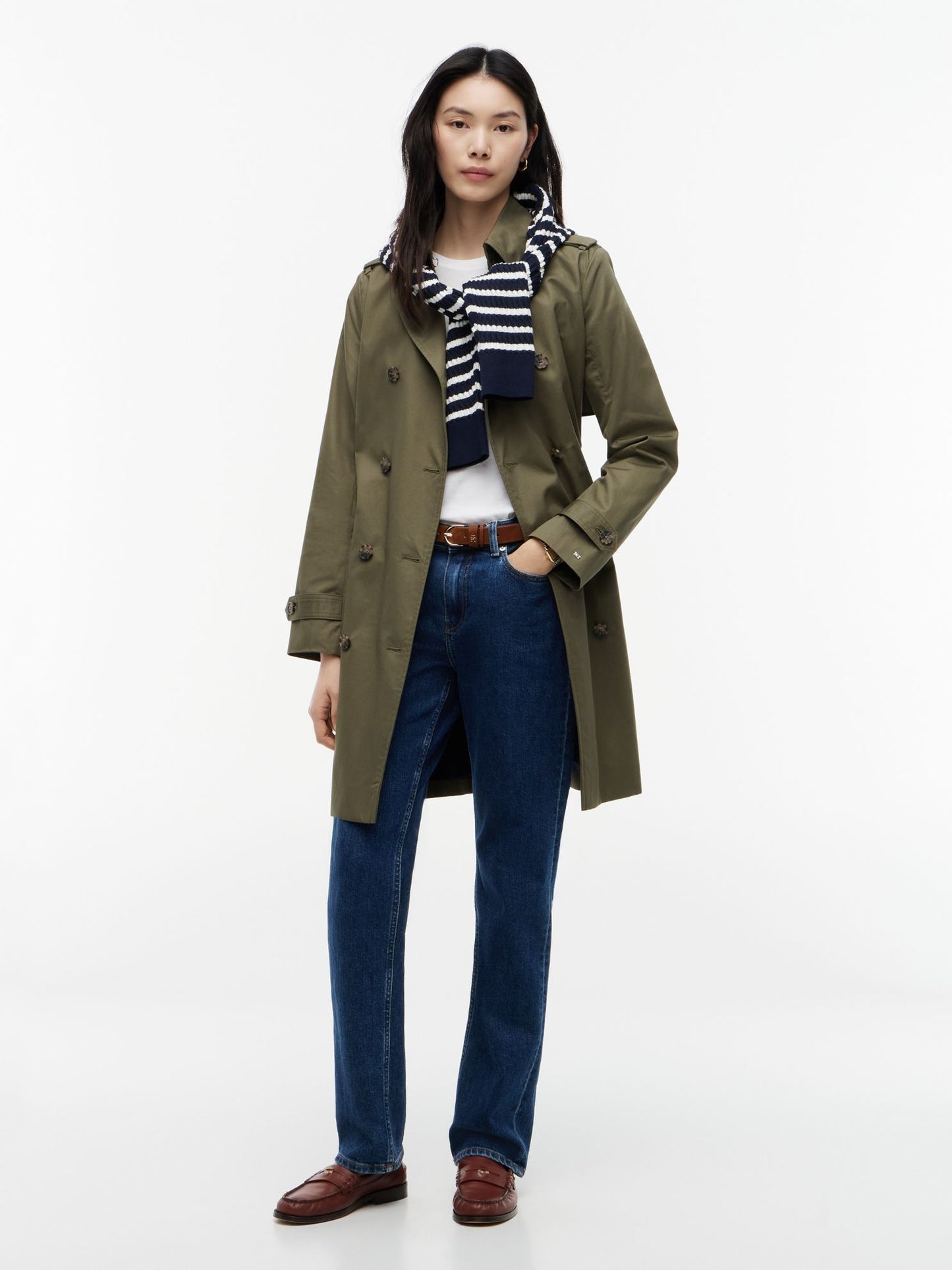 Tommy Hilfiger Double-Breasted Belted Trench Coat