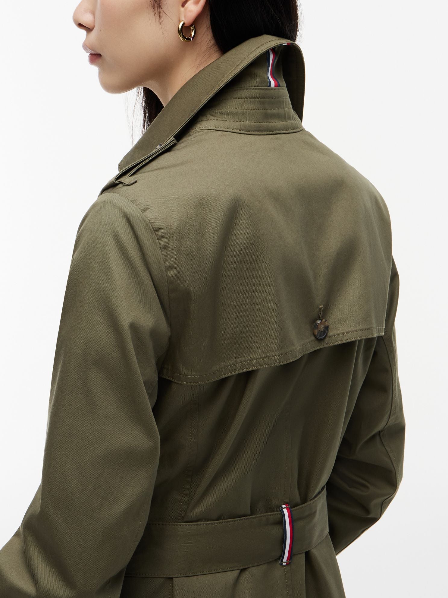 Tommy Hilfiger Double-Breasted Belted Trench Coat