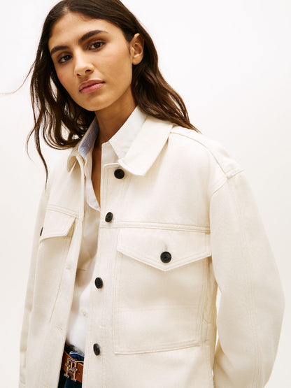 Tommy Hilfiger Oversized Twill Utility Shirt Jacket