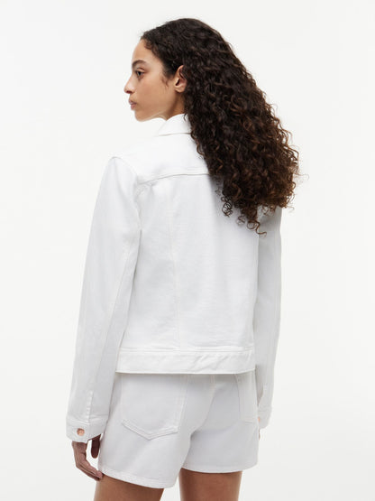 Tommy Hilfiger Slim Fit White Stretch-Denim Jacket