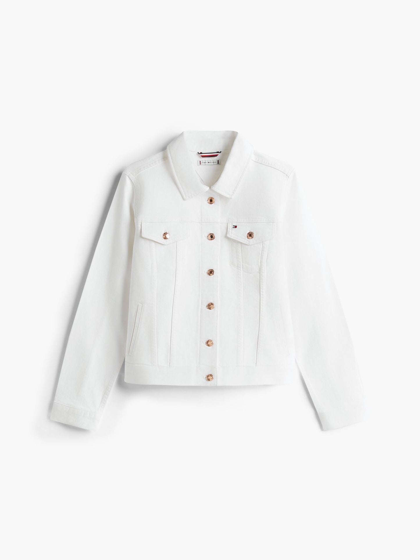 Tommy Hilfiger Slim Fit White Stretch-Denim Jacket