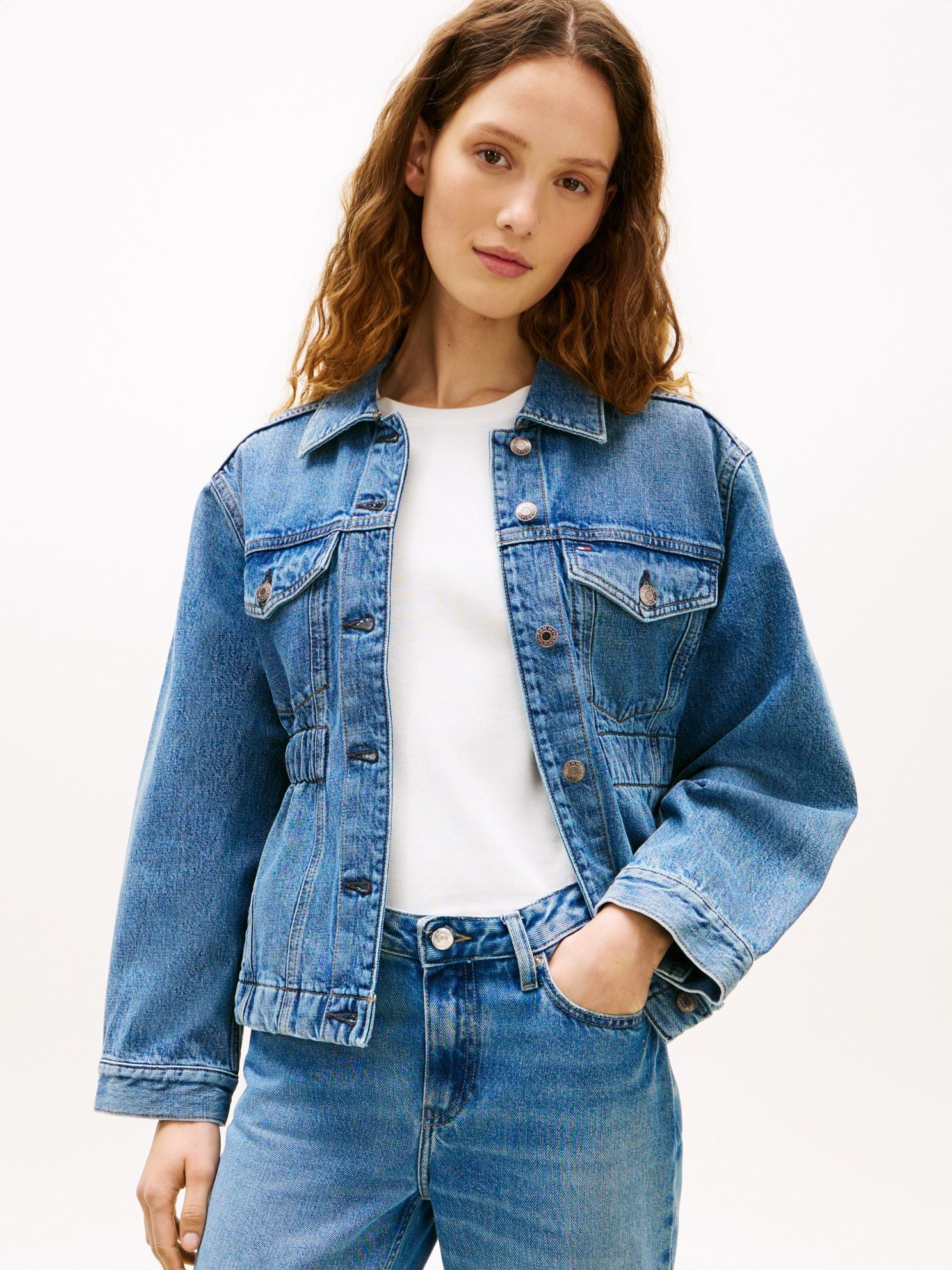 Tommy Hilfiger Cinched Faded Denim Jacket