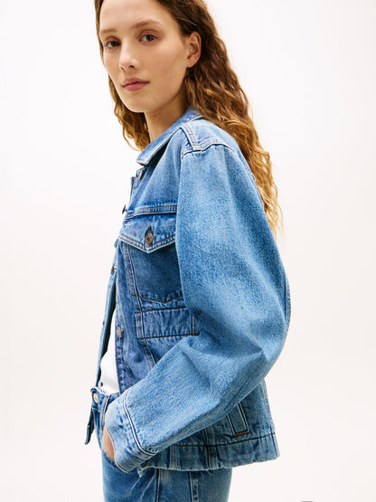 Tommy Hilfiger Cinched Faded Denim Jacket