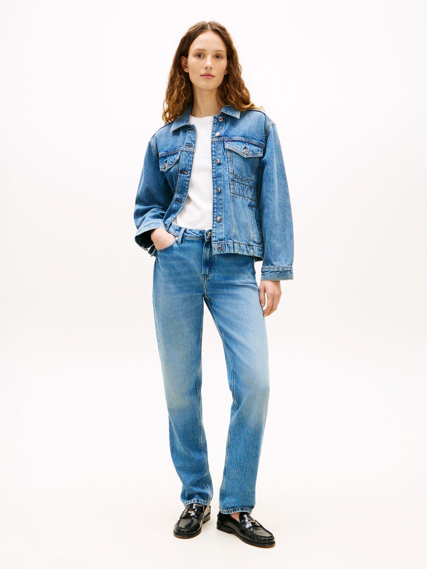 Tommy Hilfiger Cinched Faded Denim Jacket