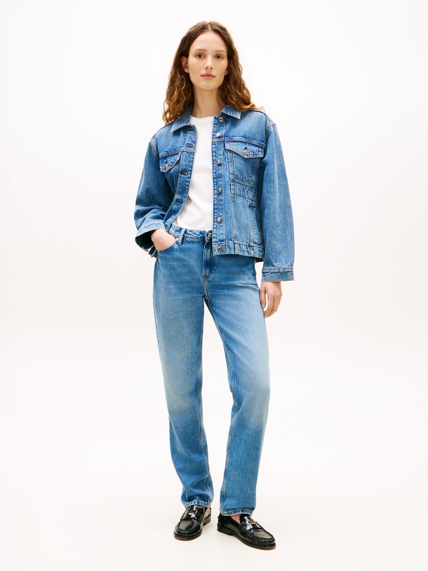 Tommy Hilfiger Cinched Faded Denim Jacket