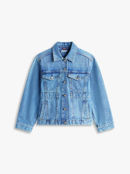 Tommy Hilfiger Cinched Faded Denim Jacket