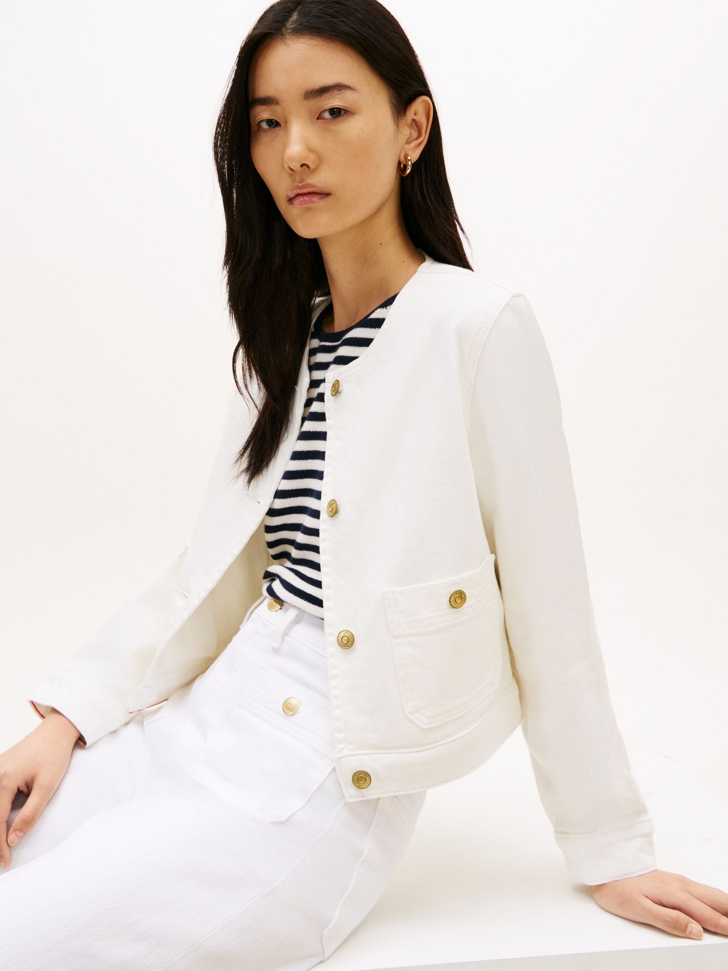 Tommy Hilfiger White Denim Lady Jacket