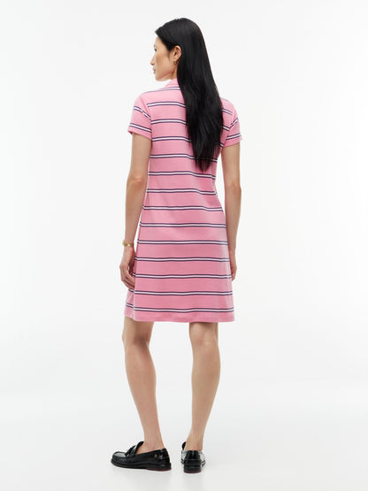 Tommy Hilfiger Striped Quarter-Zip Polo Dress