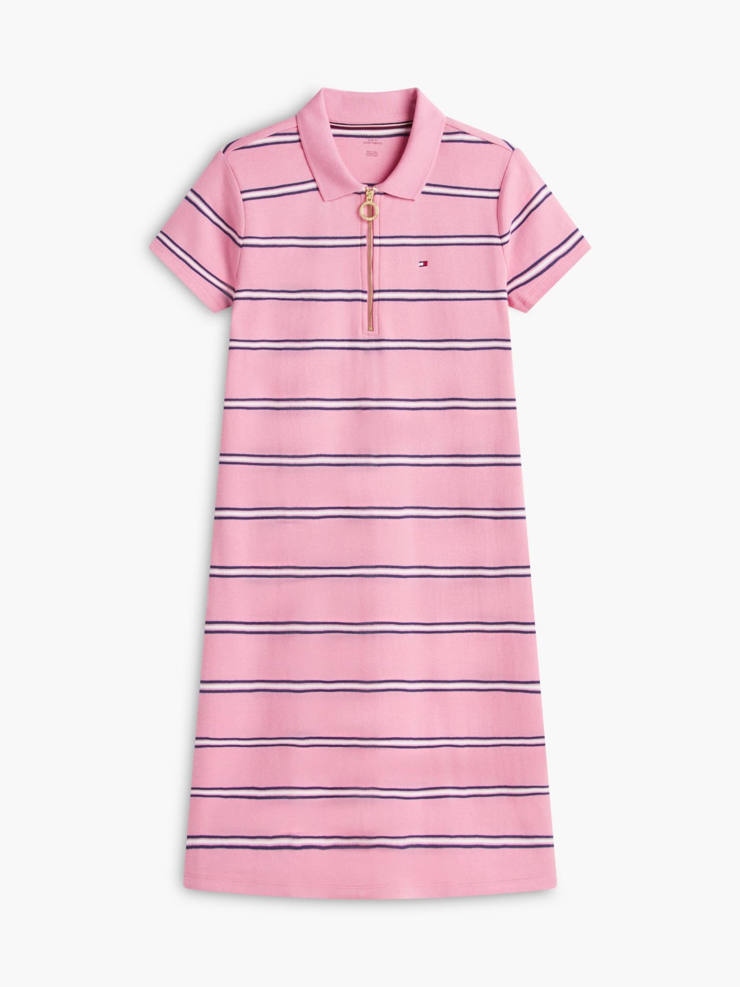 Tommy Hilfiger Striped Quarter-Zip Polo Dress