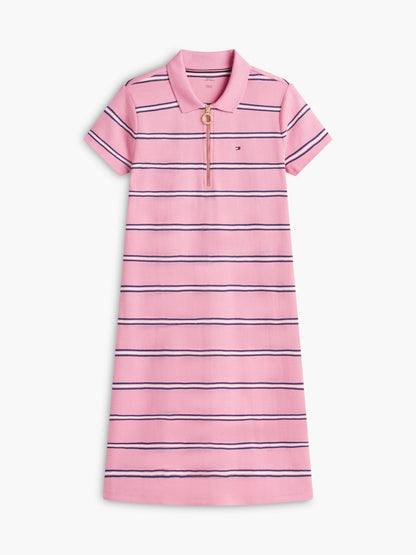 Tommy Hilfiger Striped Quarter-Zip Polo Dress