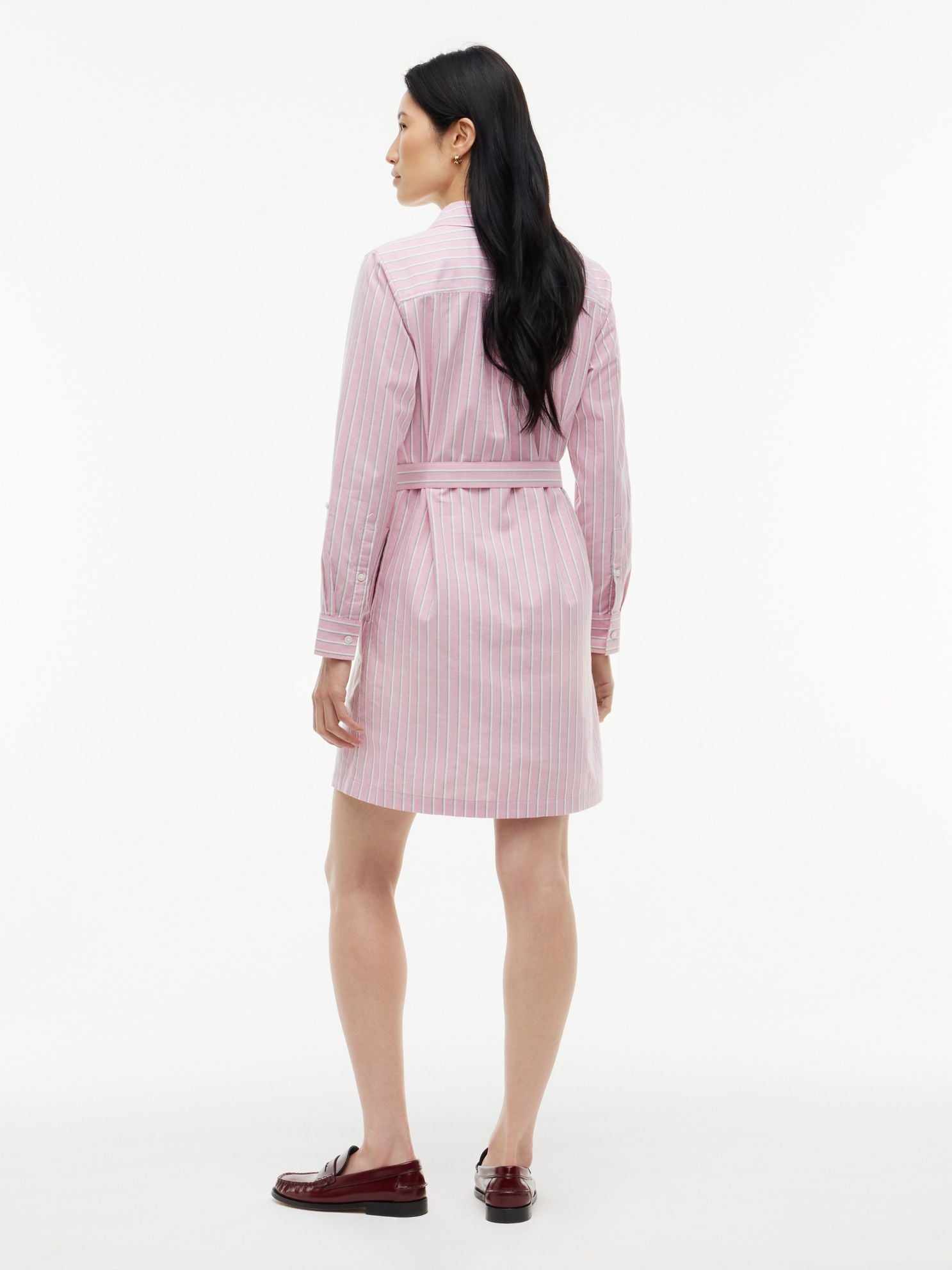 Tommy Hilfiger Belted Striped Oxford Shirtdress