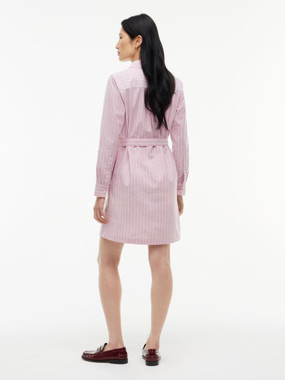 Tommy Hilfiger Belted Striped Oxford Shirtdress