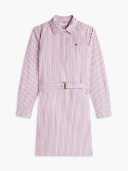 Tommy Hilfiger Belted Striped Oxford Shirtdress