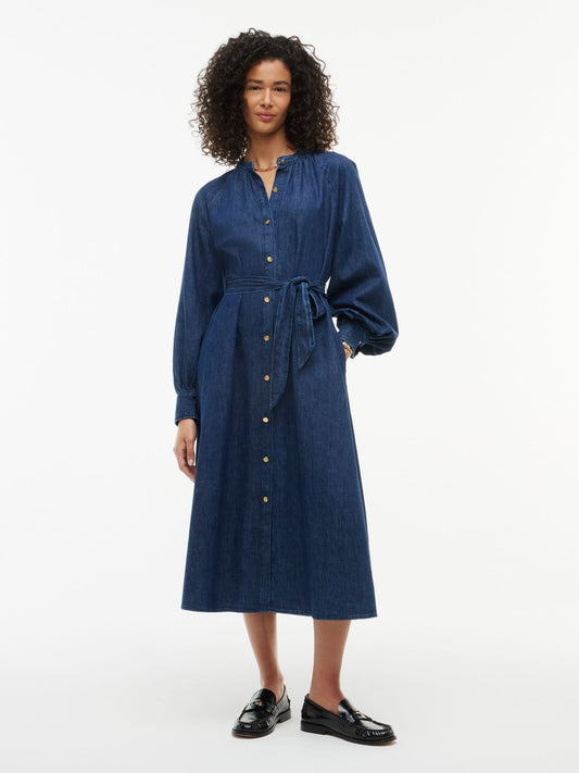 Tommy Hilfiger Belted Denim Midi Dress