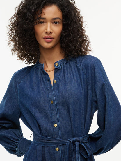 Tommy Hilfiger Belted Denim Midi Dress