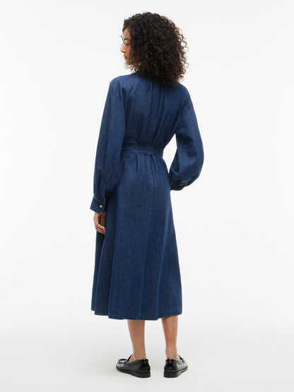 Tommy Hilfiger Belted Denim Midi Dress
