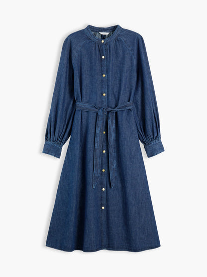 Tommy Hilfiger Belted Denim Midi Dress