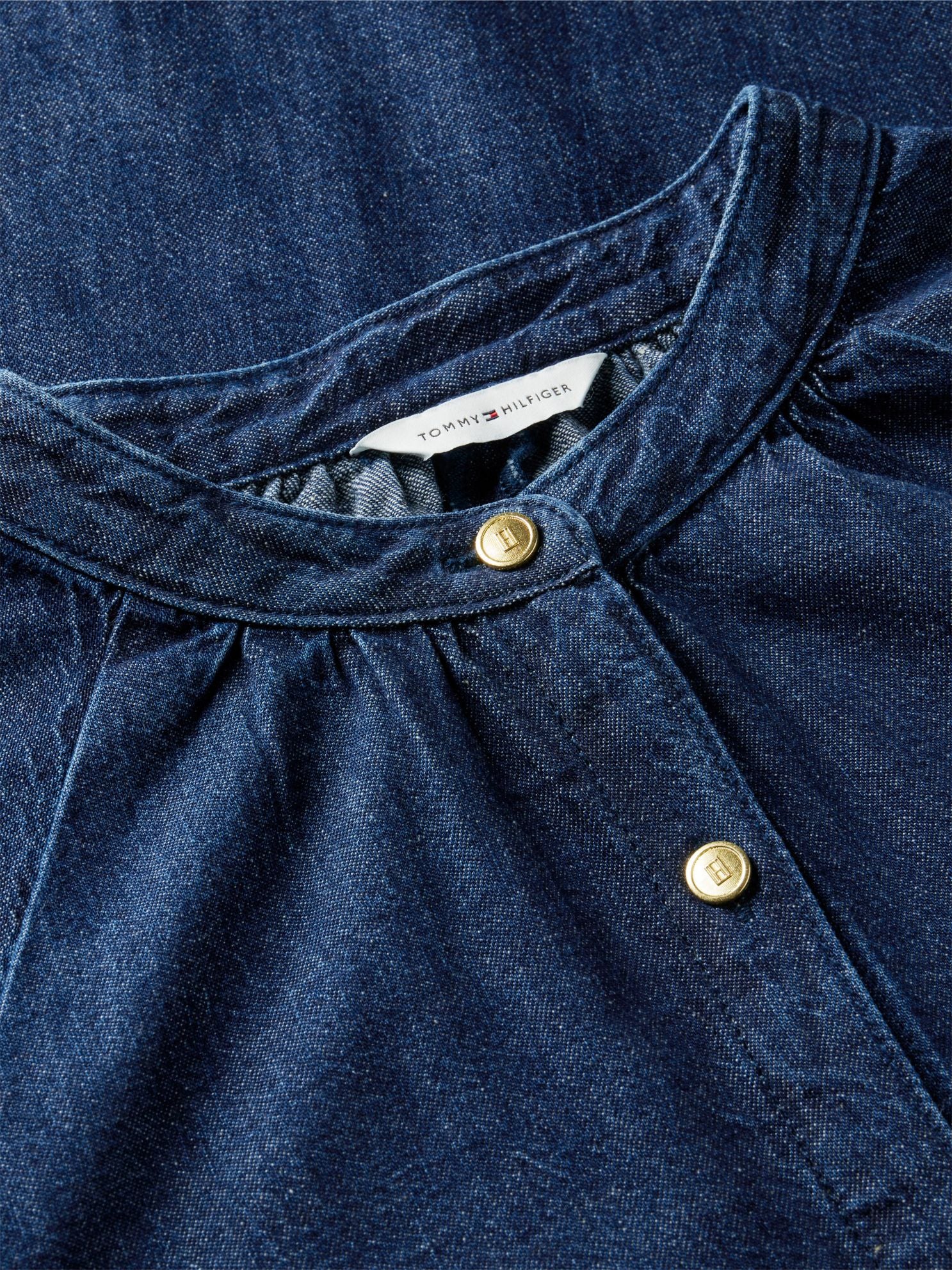 Tommy Hilfiger Belted Denim Midi Dress