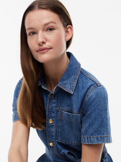 Tommy Hilfiger Belted Chambray Utility Shirtdress
