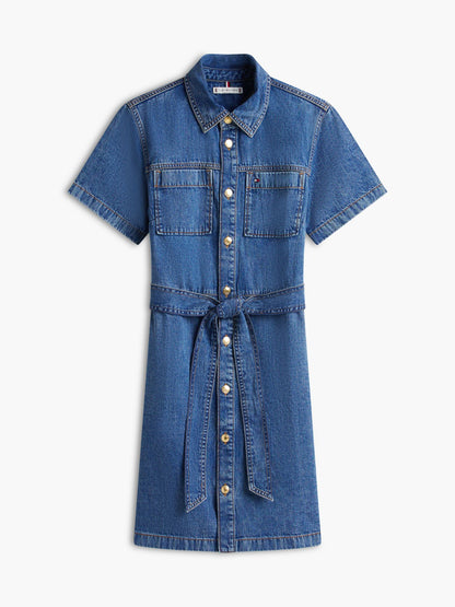 Tommy Hilfiger Belted Chambray Utility Shirtdress