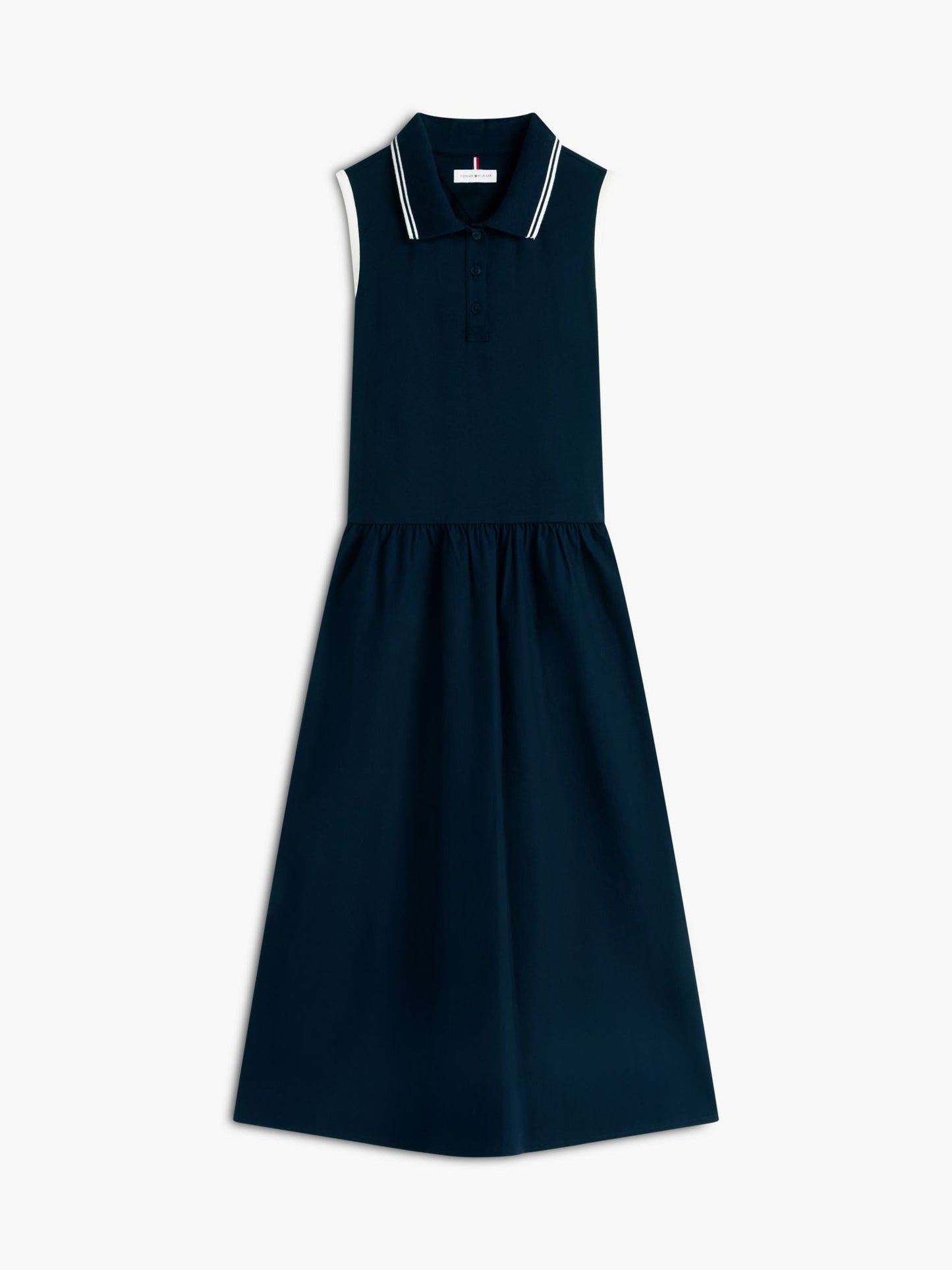 Tommy Hilfiger Mixed-Media Sleeveless Polo Midi Dress