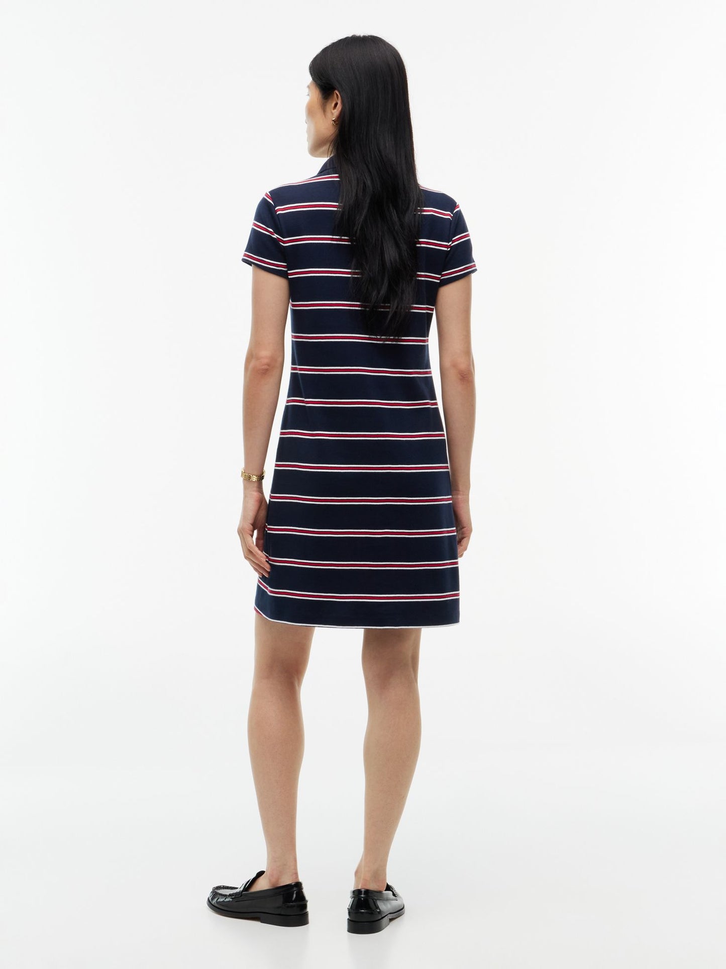 Tommy Hilfiger Striped Quarter-Zip Polo Dress