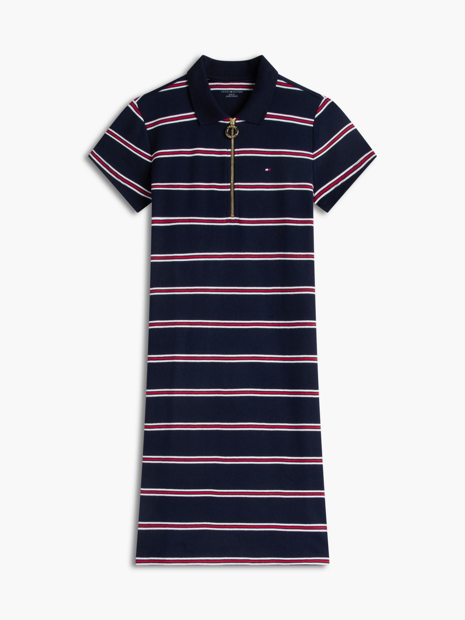 Tommy Hilfiger Striped Quarter-Zip Polo Dress
