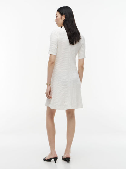 Tommy Hilfiger Short-Sleeve Cable Knit Polo Mini Dress