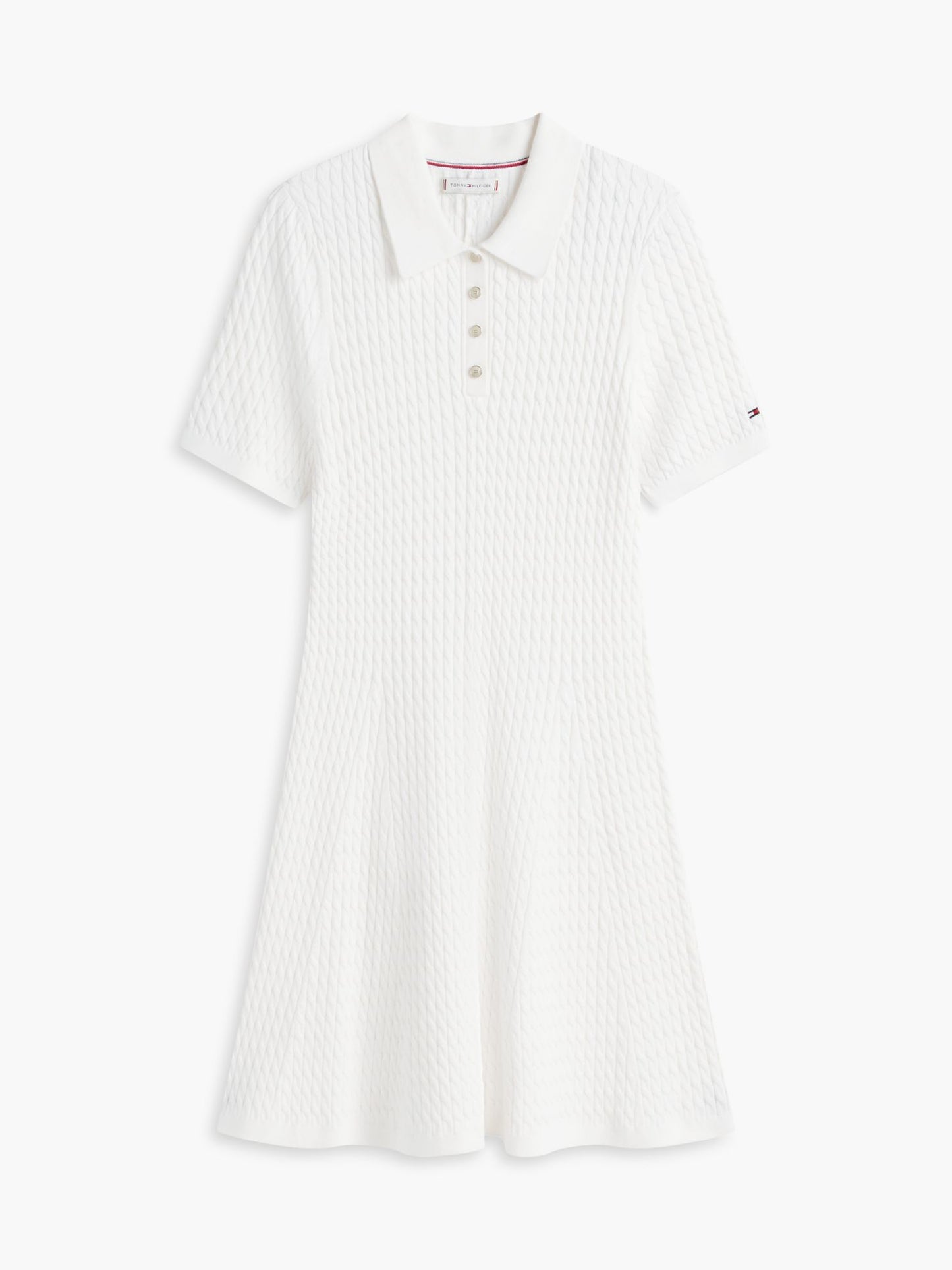Tommy Hilfiger Short-Sleeve Cable Knit Polo Mini Dress