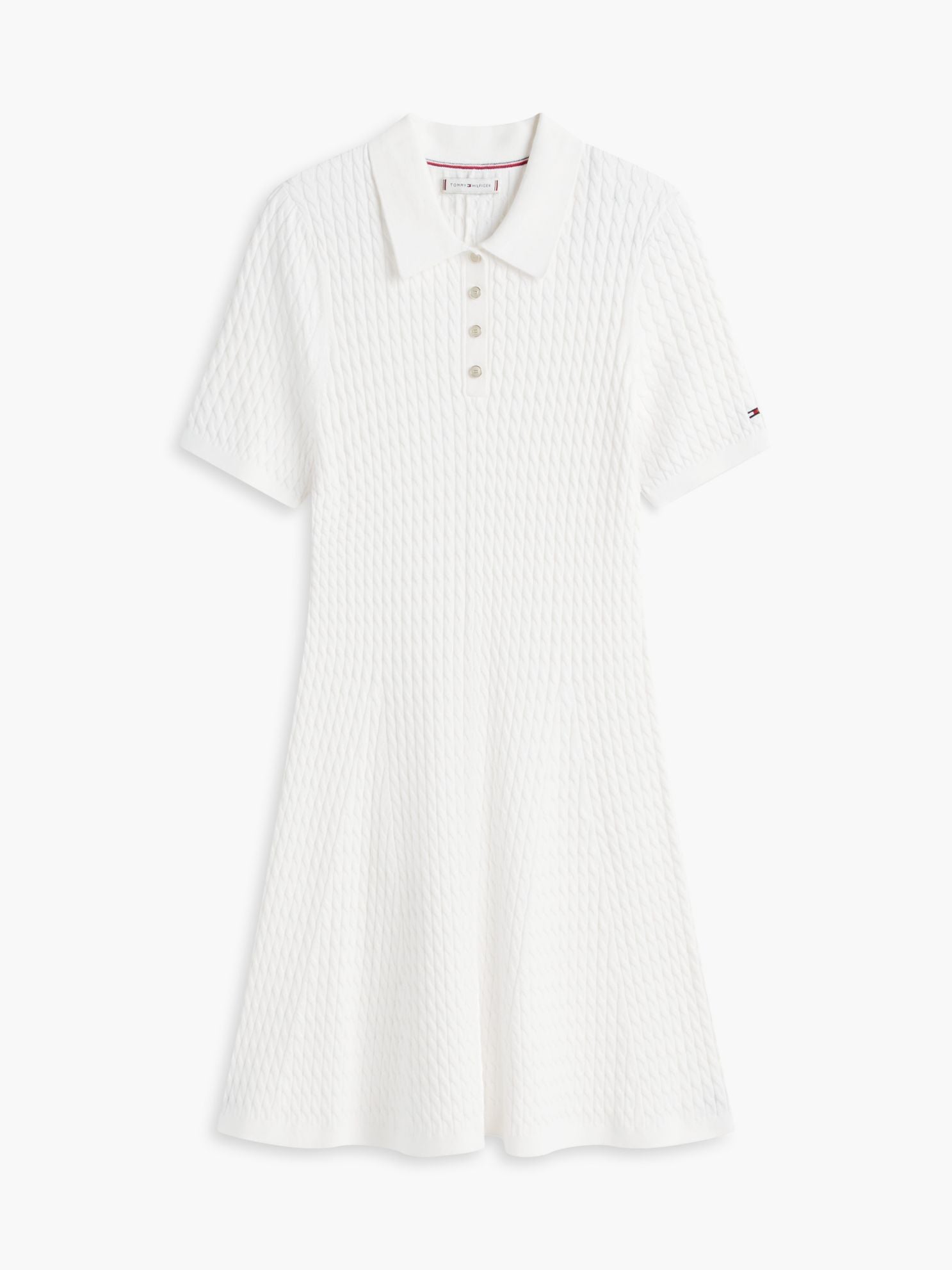 Tommy Hilfiger Short-Sleeve Cable Knit Polo Mini Dress