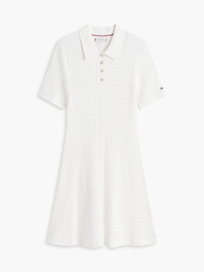 Tommy Hilfiger Short-Sleeve Cable Knit Polo Mini Dress