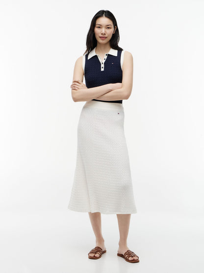 Tommy Hilfiger Cable Knit Midi Skirt